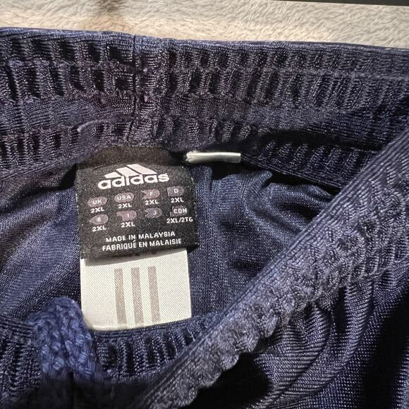 Adidas Dazzle Shorts Mens 2XL Blue Silk Three Stripes Athletic Gym Basketball - Picture 4 of 11